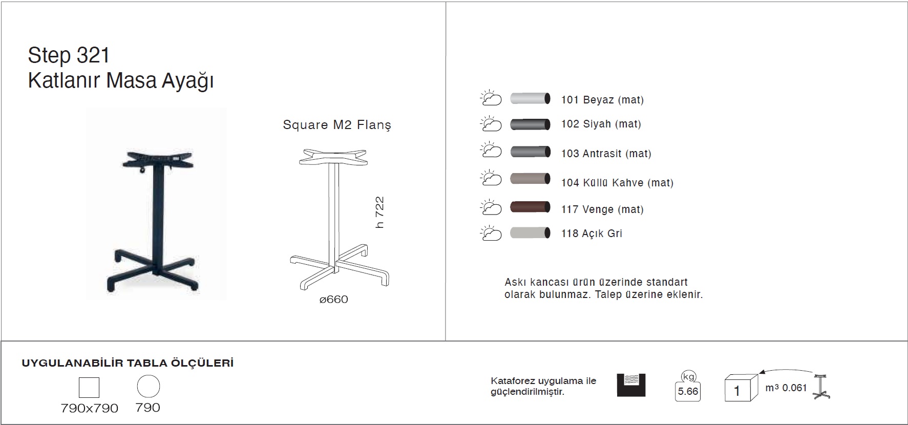 Step 321 Katlanır Masa Ayağı Step 321 Katlanır Masa Ayağı